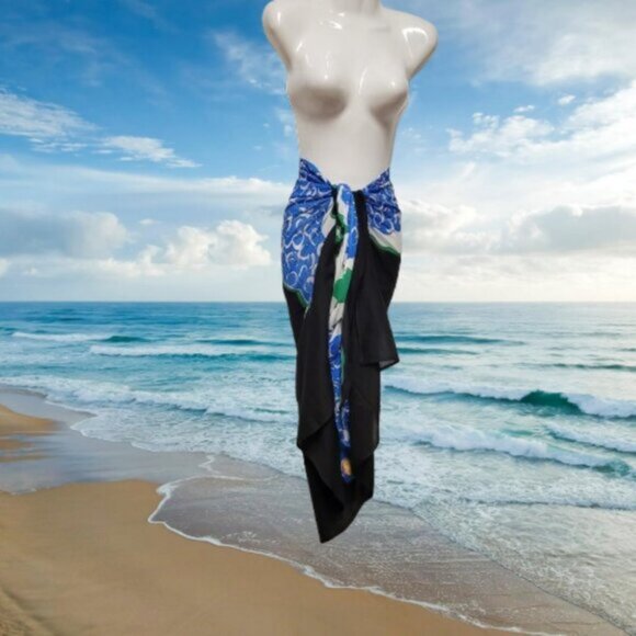 Womens Sarong Pareo Cotton Wrap HandPainted Batik Wrapskirt Beachwear -NEW - Picture 2 of 5